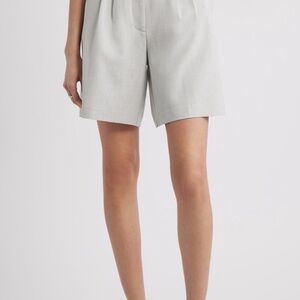 Nordstrom High-Waist Tailored Light Gray Shorts